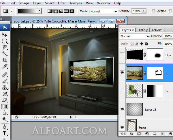 lcd plasma alive tv , midnight magic, zoo, zebra, crocodile, tv set, interior, mysterious room, horror room.